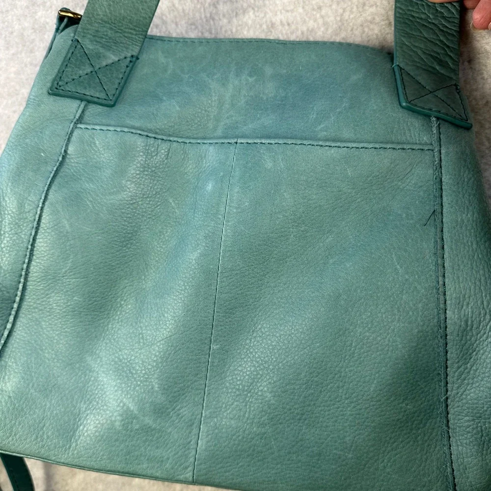 American Leather Co Daiquiri Green Ada Triple Entry Satchel Crossbody Handbag